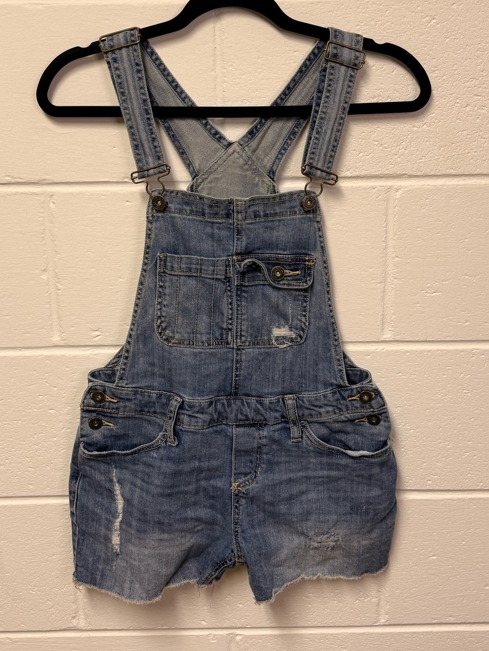 Light Blue Denim Short Overalls